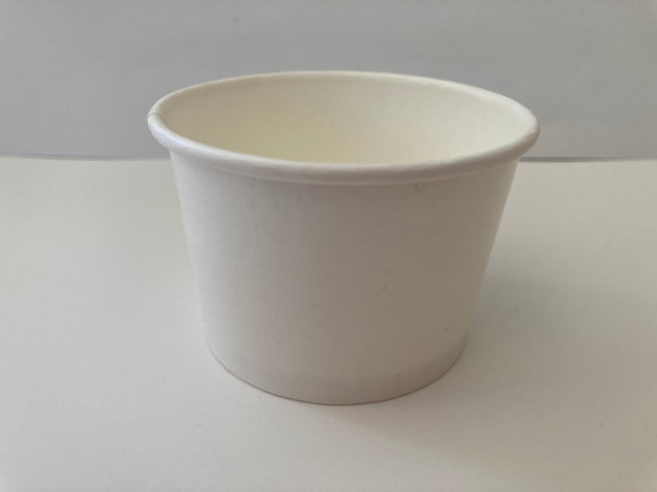Ice Cream Gelato Paper Cups  White  4 oz.