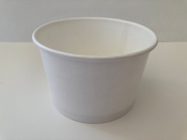 Ice Cream Gelato Paper Cups  White  8 oz.
