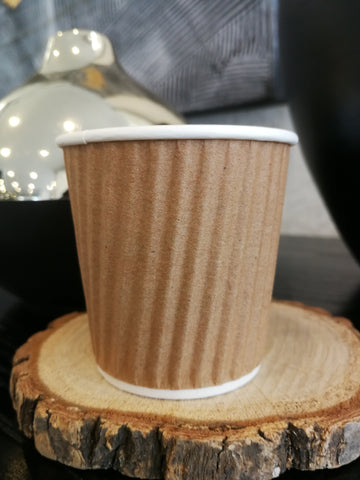 Ripple Insulated Hot Paper Coffee Cups for Espresso 4 oz, Kraft Colour