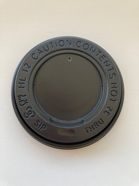 Plastic Dome Lids  for Hot Paper Cups Black