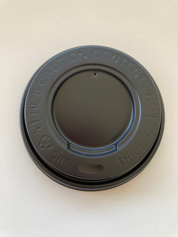 Plastic Dome Lids Black for 8 oz Regular Hot Paper Cups