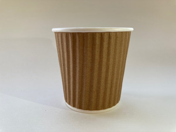 Ripple Insulated Hot Paper Coffee Cups for Espresso 4 oz, Kraft Colour