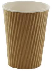 Ripple Insulated Hot Paper Coffee Cups Kraft Brown